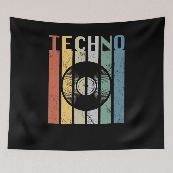 Item preview, Techno Vintage Style T Shirt, EDM Shirt, Graphic Tees Vintage, Techno Music Shirt, Groovy Shirt, Groovy Retro Shirt, Techno and Vinyl Shirt designed and sold by Ricardo Landeros.