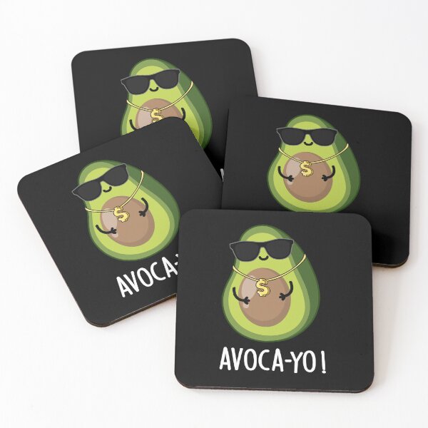 Item preview, Avoca-yo Cool Funny Avocado Puns (Dark BG) designed and sold by punnybone.