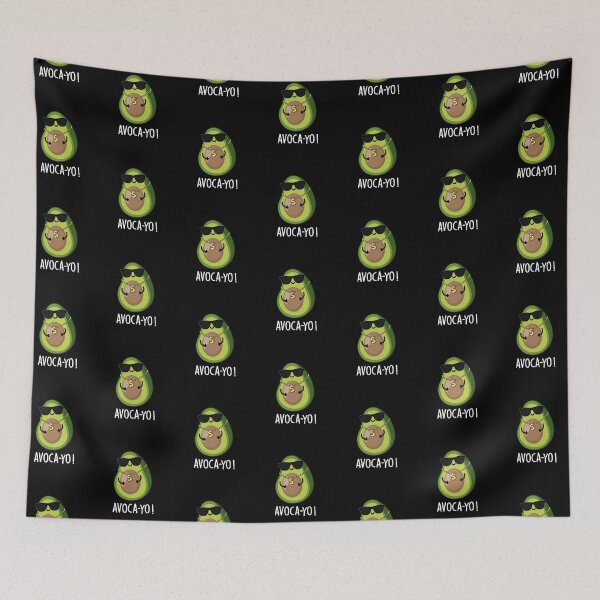 Item preview, Avoca-yo Cool Funny Avocado Puns (Dark BG) designed and sold by punnybone.