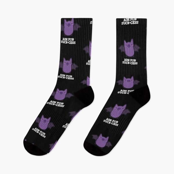 Item preview, Aim For Suck-cess Funny Positive Bat Puns (Dark BG) designed and sold by punnybone.
