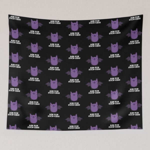 Item preview, Aim For Suck-cess Funny Positive Bat Puns (Dark BG) designed and sold by punnybone.
