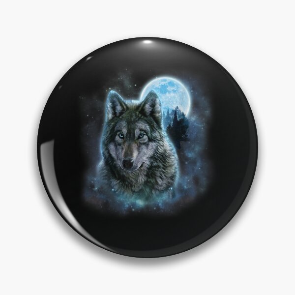 Artikelvorschau, Jagdrevier des grauen Wolfs, eisiger Mond, Wald, Galaxie entworfen und verkauft von SpiethEileen.