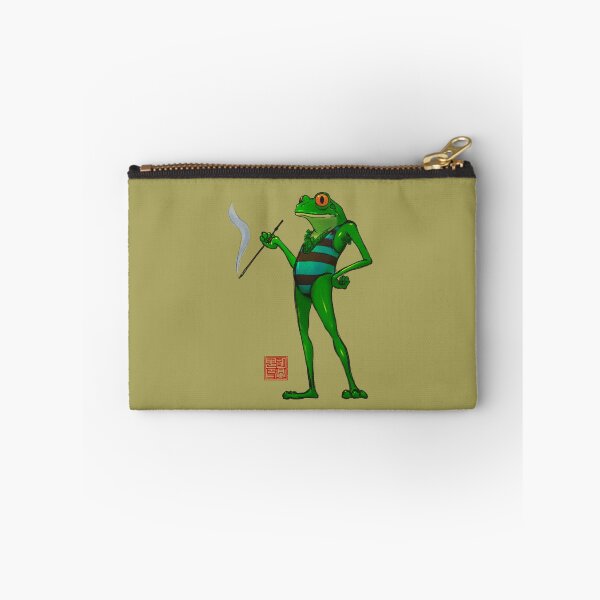 Item preview, Frog Smoking in Swimsuit designed and sold by DingHuArt.