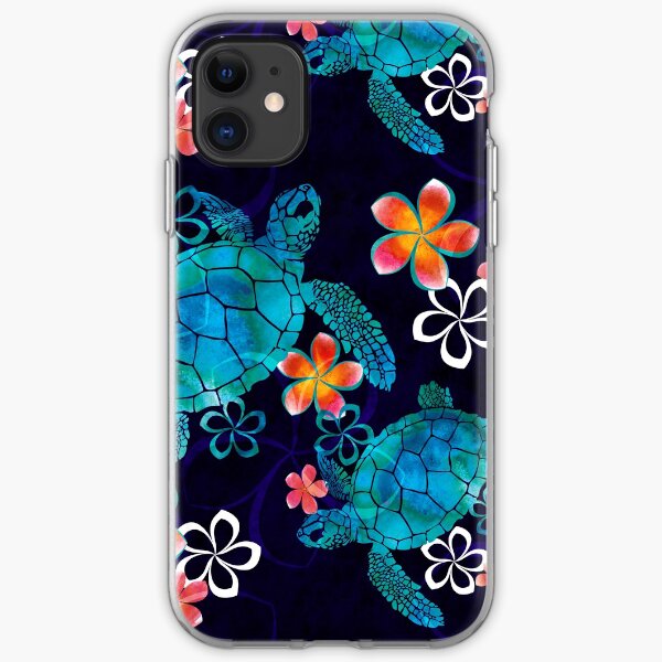 Sea Turtle with Flowers iPhone Soft Case