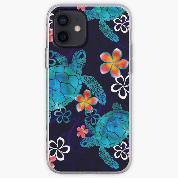 Sea Turtle with Flowers iPhone Soft Case