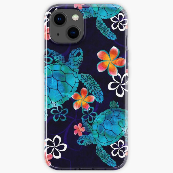 Sea Turtle with Flowers iPhone Soft Case