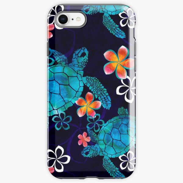 Sea Turtle with Flowers iPhone Tough Case