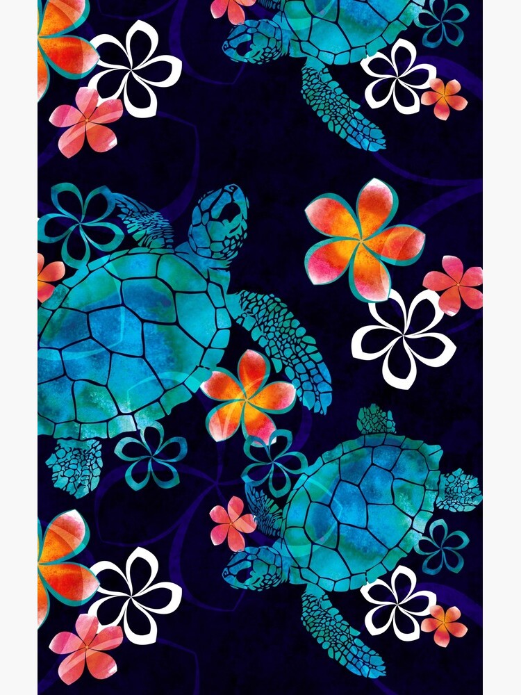 Sea Turtle with Flowers by kreinholds