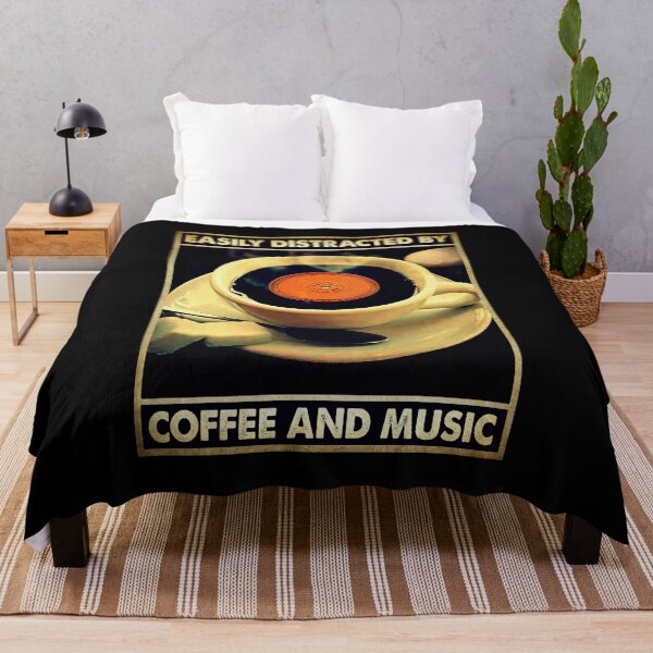 Aperçu de l'œuvre Facilement distrait par le café et la musique Vintage créée et vendue par laibgomerj.