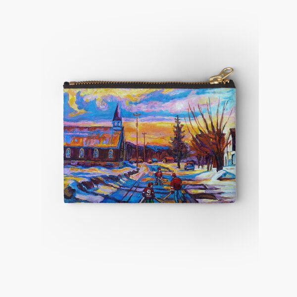 Item preview, CANADIAN LANDSCAPE PAINTINGS HOCKEY PRACTICE ON THE COUNTRY ROAD BY CANADIAN ARTIST CAROLE SPANDAU designed and sold by Carole  Spandau.