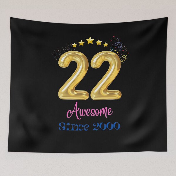 Item preview, Awesome since 2000 happy 22th birthday for boys girls  designed and sold by Selvadesigns.