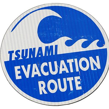 Artwork thumbnail, road sign tsunami (round) by mystudiocreate