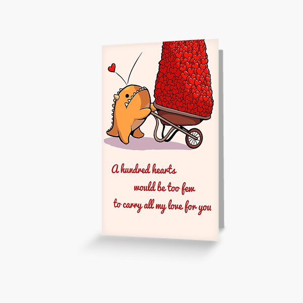 a Hundred Hearts Greeting Card