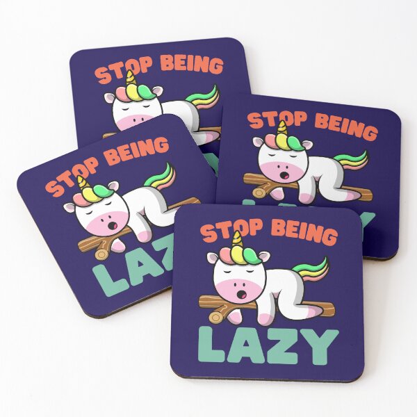 Item preview, Stop Being Lazy: Lazy Unicorn designed and sold by Keep Smiling.