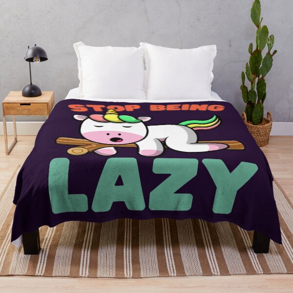 Item preview, Stop Being Lazy: Lazy Unicorn designed and sold by Keep Smiling.