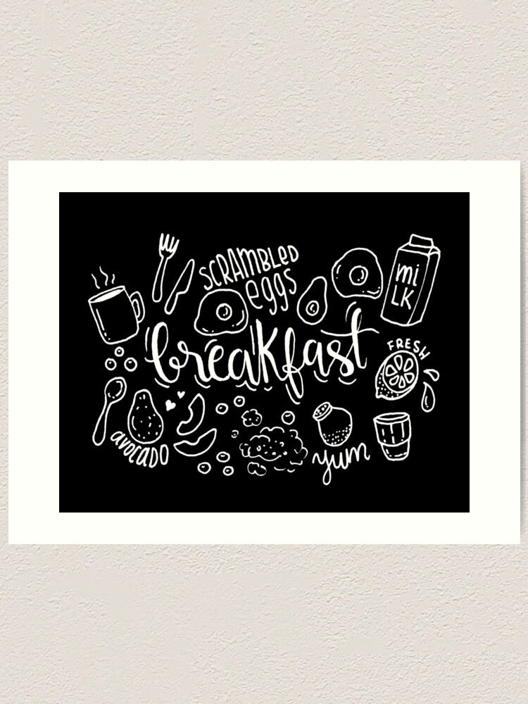 Alternate view of Breakfast - illustrated food pattern Art Print