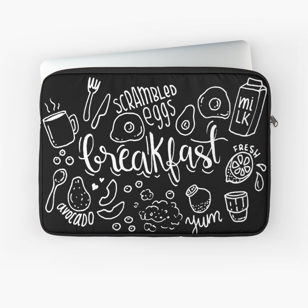Breakfast - illustrated food pattern Laptop Sleeve