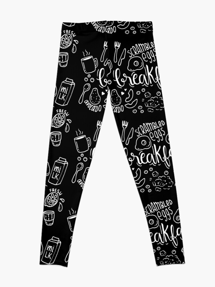 Alternate view of Breakfast - illustrated food pattern Leggings