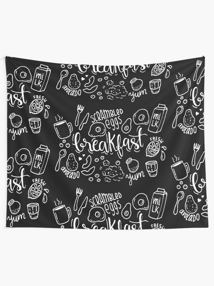 Alternate view of Breakfast - illustrated food pattern Tapestry