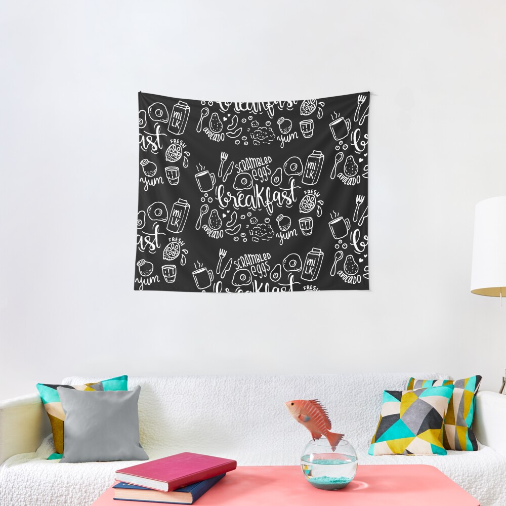 Breakfast - illustrated food pattern Tapestry