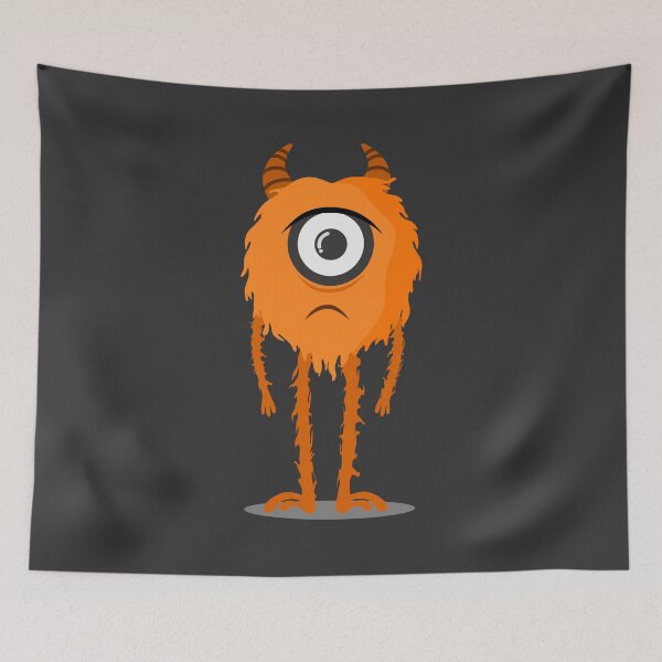 Item preview, One-Eyed Orange Monster Cute Bigfoot Monster designed and sold by cutenevil.