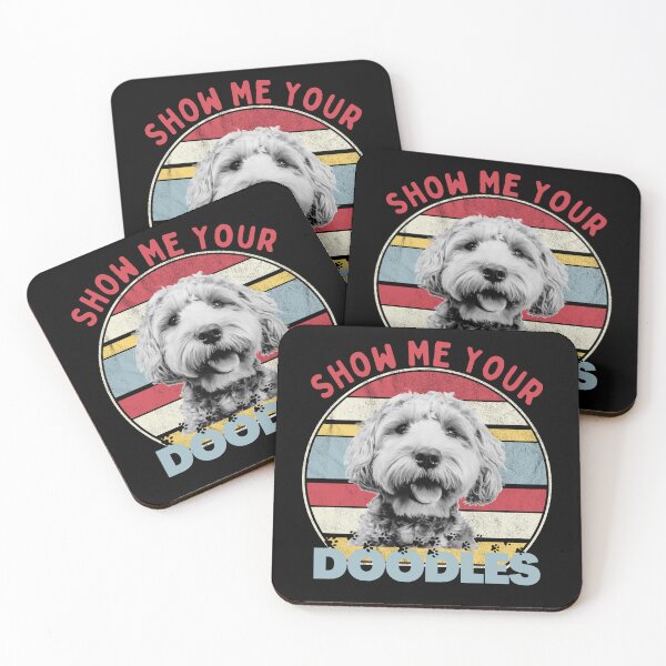 Item preview, Show Me Your Doodles(a mix breed of dogs with poodles)Sunset & Pawprints for dog lovers designed and sold by tranquilbeach.
