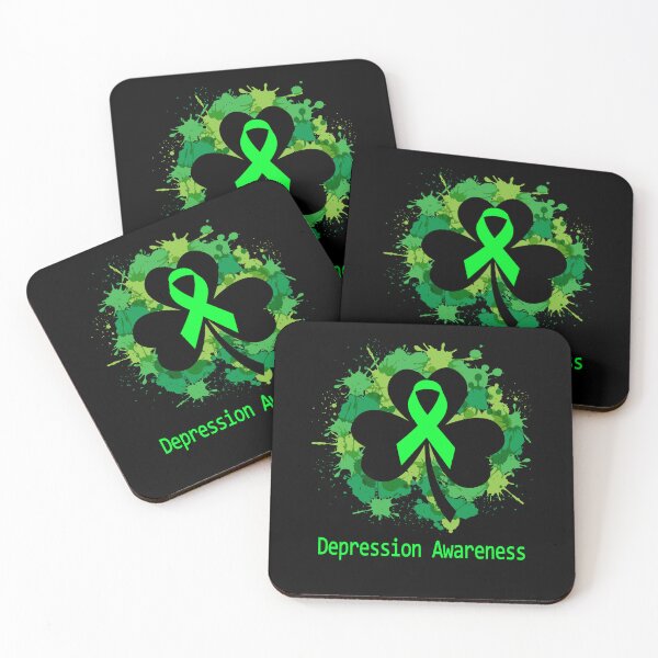 Item preview, Depression Awareness Clover Ribbon Happy Patricks Day Support Depression Warrior Gifts designed and sold by Tammyilaria.