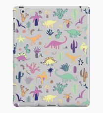 Dinosaur Desert - peach, mint and navy - fun pattern by Cecca Designs iPad Case/Skin