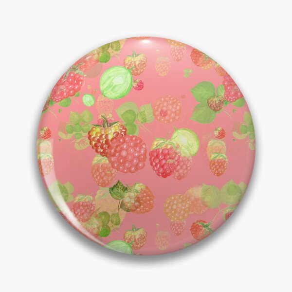 Item preview, Red Pink Green Kitchen Raspberry Pattern designed and sold by Draculaura2009.