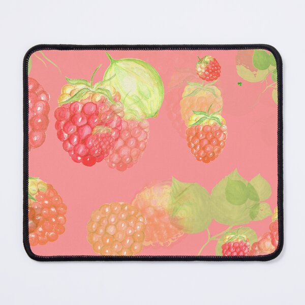Item preview, Red Pink Green Kitchen Raspberry Pattern designed and sold by Draculaura2009.