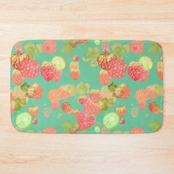 Item preview, Blue Red Pink Green Kitchen Raspberry Pattern designed and sold by Draculaura2009.