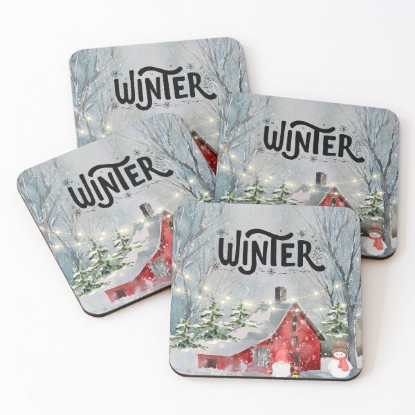 Item preview, Wintertime country house xmas with snowman designed and sold by LGMmugsdesign.