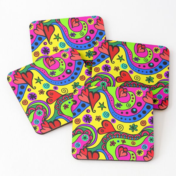 Item preview, Fun Colorful Heart Flower Pattern designed and sold by Draculaura2009.