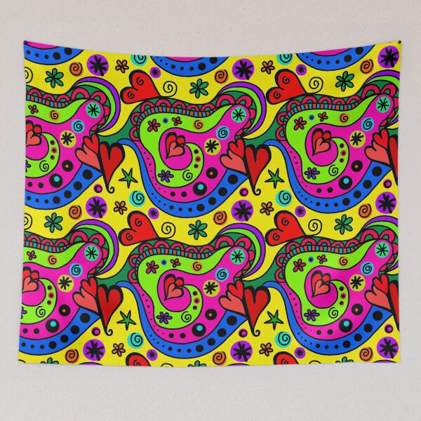 Item preview, Fun Colorful Heart Flower Pattern designed and sold by Draculaura2009.