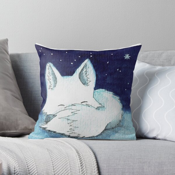weißer Fuchs Throw Pillow