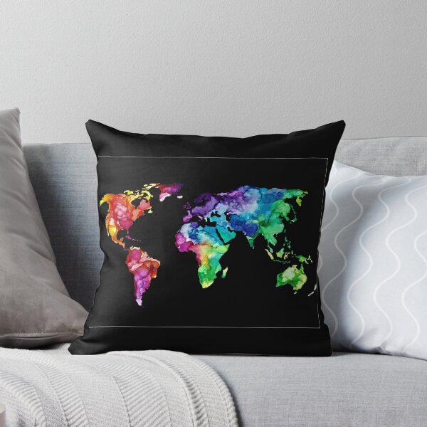 Item preview, Rainbow Water Color World Map designed and sold by Elyse Burns.