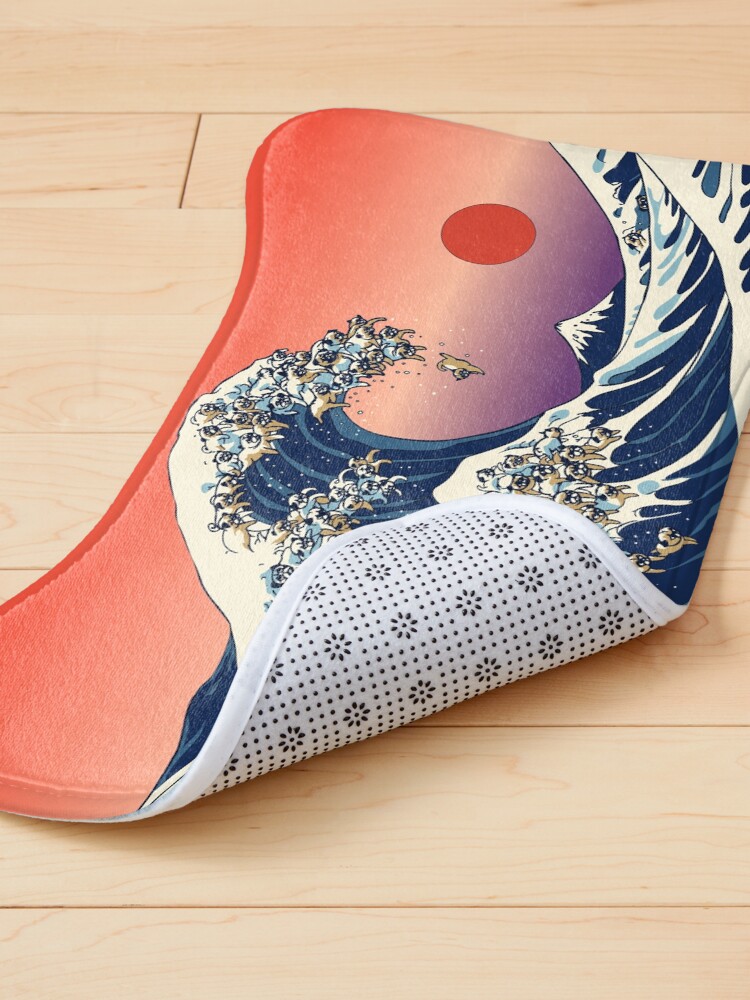 Thumbnail 4 of 5, Pet Mat, The Great Wave of Pug designed and sold by Huebucket.