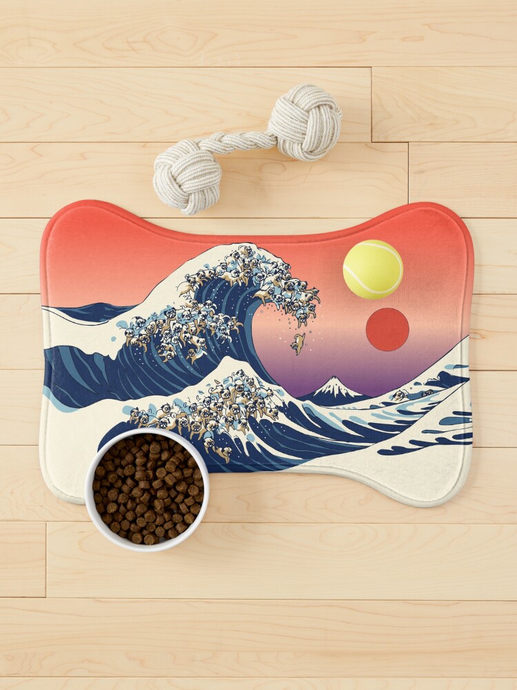 Thumbnail 1 of 5, Pet Mat, The Great Wave of Pug designed and sold by Huebucket.
