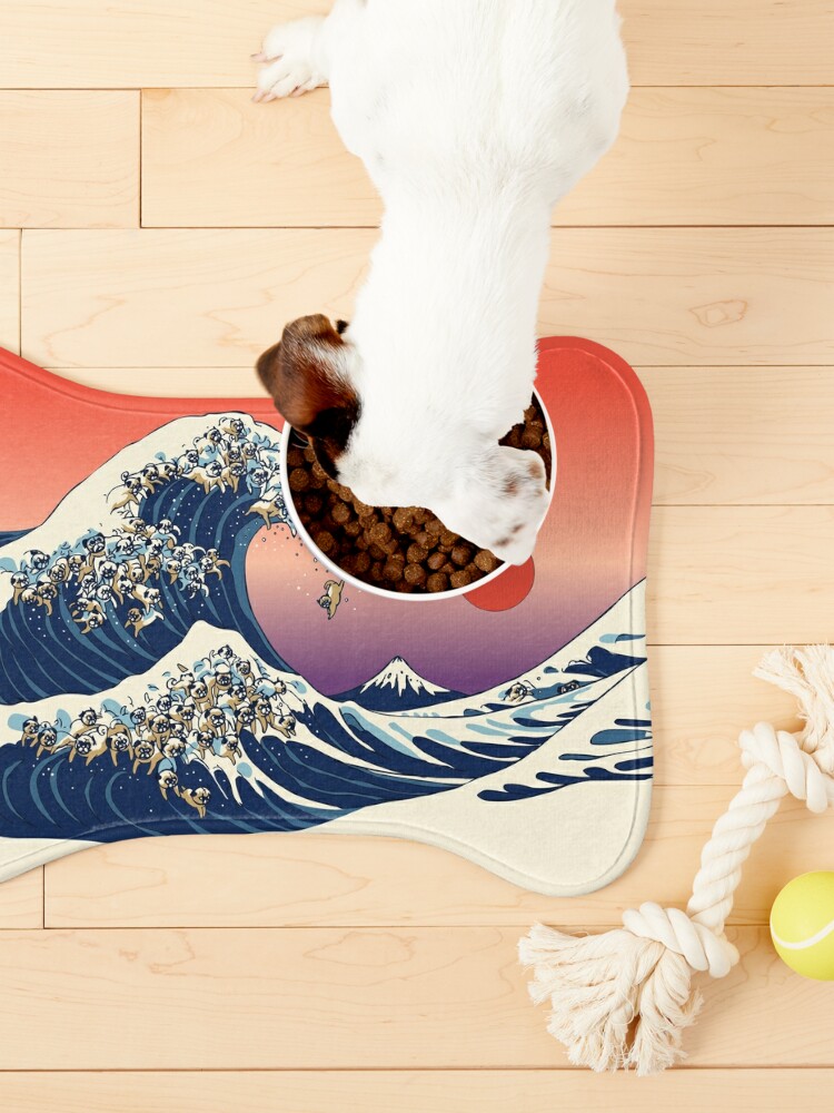 Thumbnail 3 of 5, Pet Mat, The Great Wave of Pug designed and sold by Huebucket.