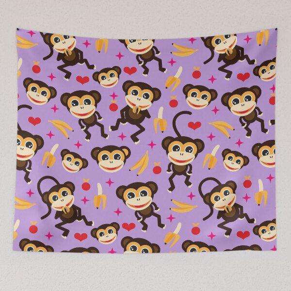 Item preview, Monkeys Go Bananas - Lilac designed and sold by Rainbows Galore.