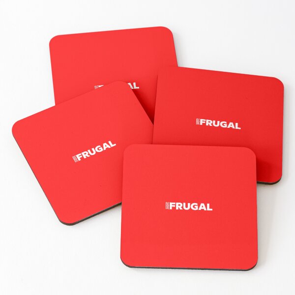 Item preview, Be Frugal quote in white and red designed and sold by angelisart.