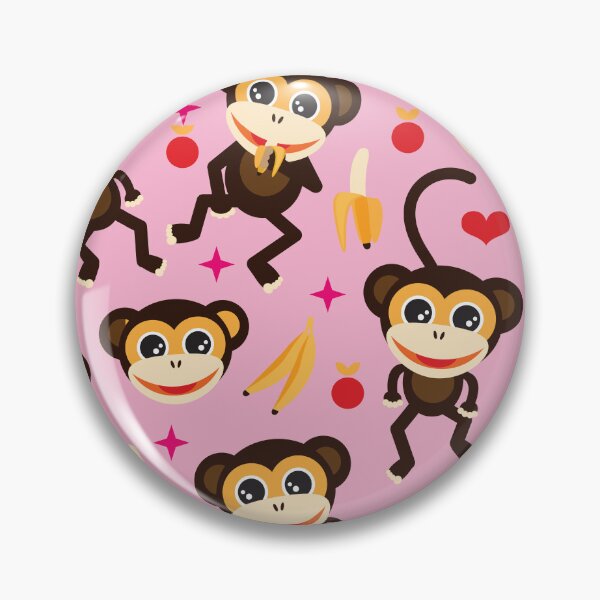 Artikelvorschau, Monkeys Go Bananas - Pink entworfen und verkauft von Rainbows Galore.
