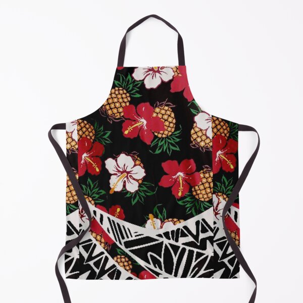 Item preview, Hibiscus, pineapple and black and white pattern designed and sold by sweetartnc.