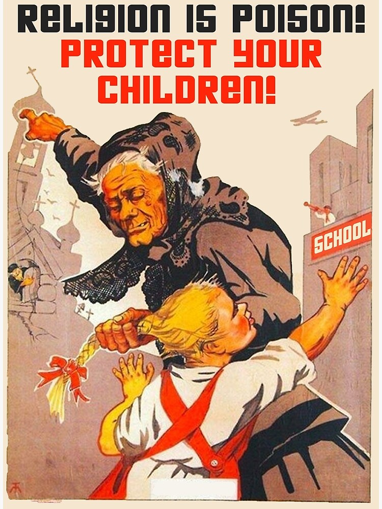 "Religion is poison! Protect your children!" Translated USSR 1930s Anti-religious propaganda Art by dru1138