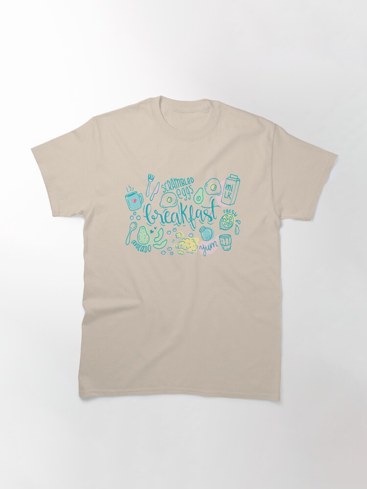 Alternate view of Breakfast - Colorful illustrated food pattern Classic T-Shirt