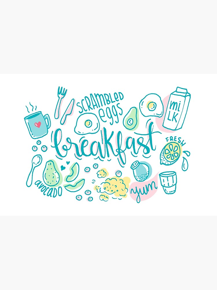 Breakfast - Colorful illustrated food pattern by mirunasfia