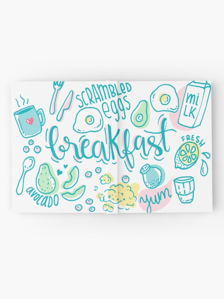 Alternate view of Breakfast - Colorful illustrated food pattern Hardcover Journal