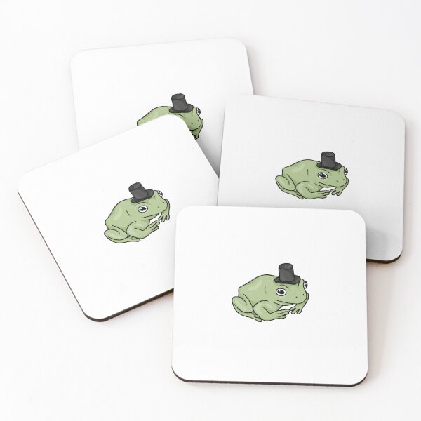 Item preview, frog in top hat illustration designed and sold by bloemsgallery.