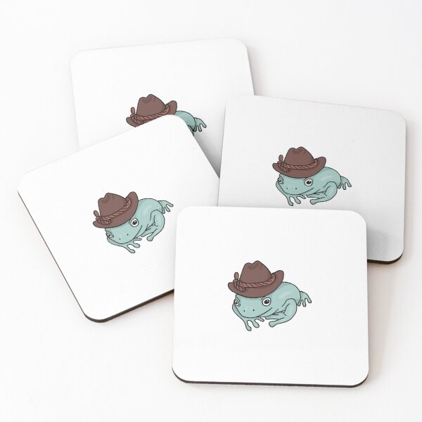 Item preview, frog in cowboy hat illustration designed and sold by bloemsgallery.