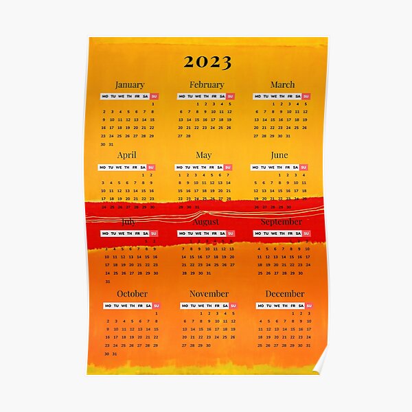 "2023 Calendar Printable, Mark Rothko ,Mark Rothko print ,Mark Rothko